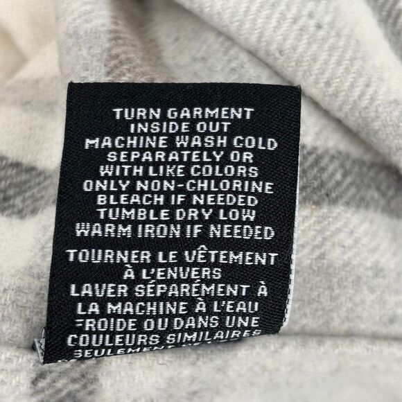 Magaschoni Plaid Brushed Flannel Shacket Jacket Overshirt Tan/Gray Small NWT - Picture 8 of 9